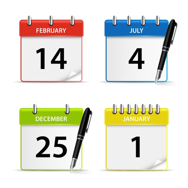 日历网页彩色图标模板图片下载