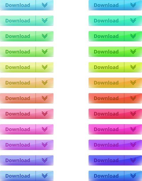 下载按钮设置在不同的颜色和两个图片下载