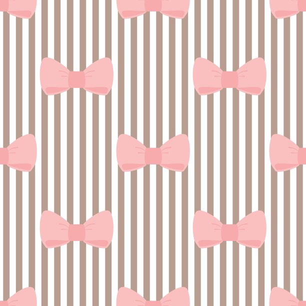 瓷砖粉色蝴蝶结在棕色和白色条纹图案图片下载