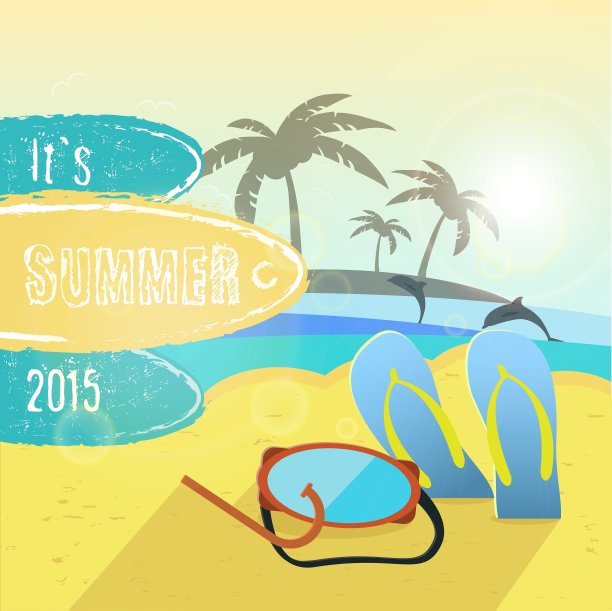 复古美丽的日落海边背景图片下载