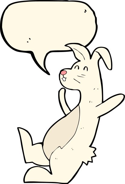 卡通白兔与语音泡泡图片下载