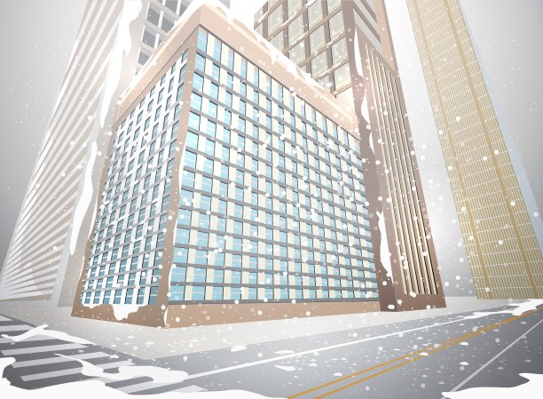 冬季居住建筑图片下载