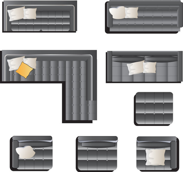 家具俯视图组13图片下载