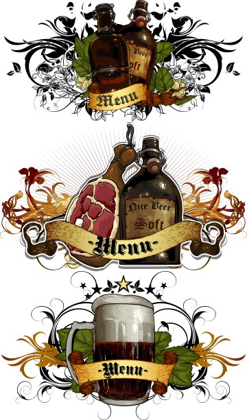 啤酒元素组图片下载