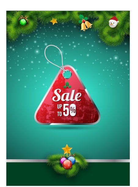 圣诞背景上的促销标签图片下载