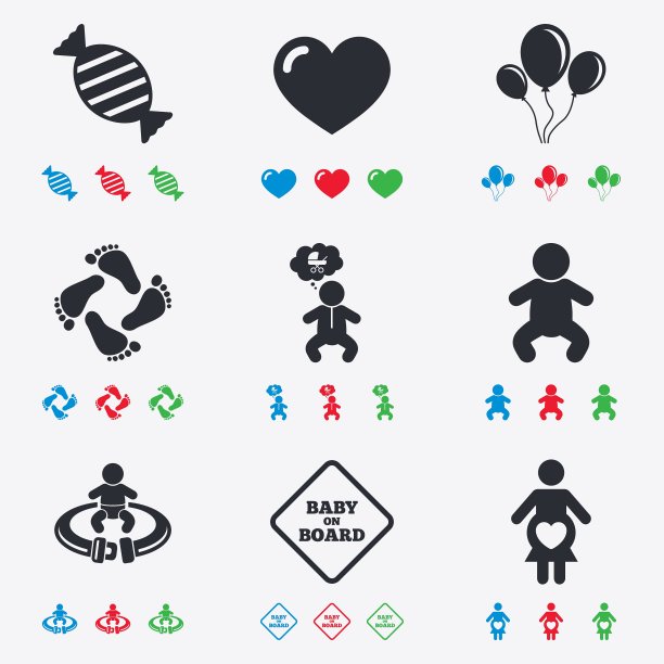 孕妇和婴儿护理图标图片下载