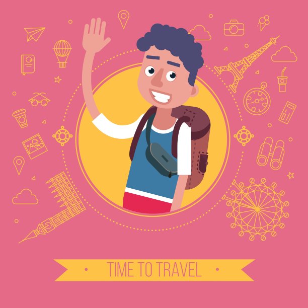 时间旅游卡与游客图片下载