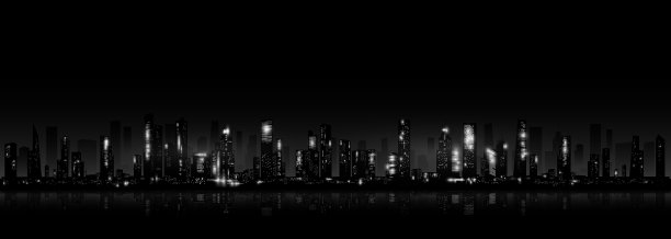 夜晚城市的天际线。图片下载