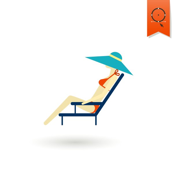 夏季和海滩简单的平面图标图片下载