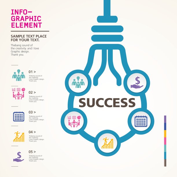 灯泡图标与想法概念信息图形图片下载