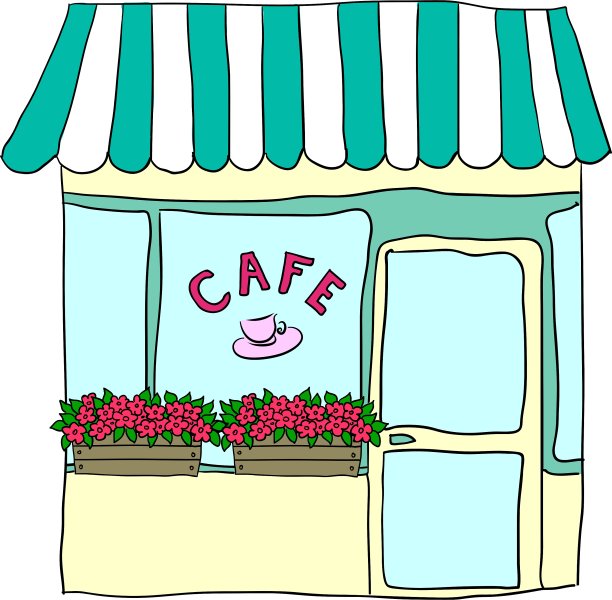 可爱的街头咖啡馆图片下载