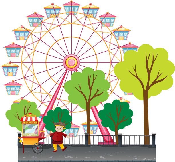 在公园卖爆米花的人图片下载