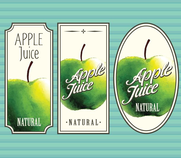 苹果汁标签套装图片下载