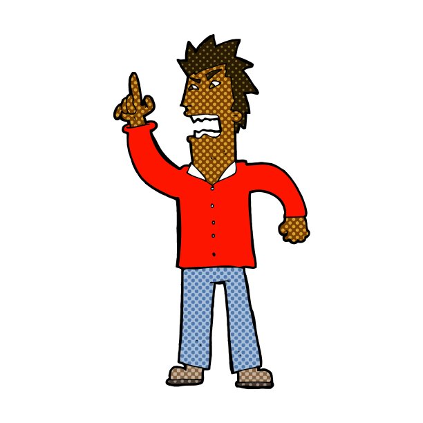 漫画愤怒的人表明了观点图片下载