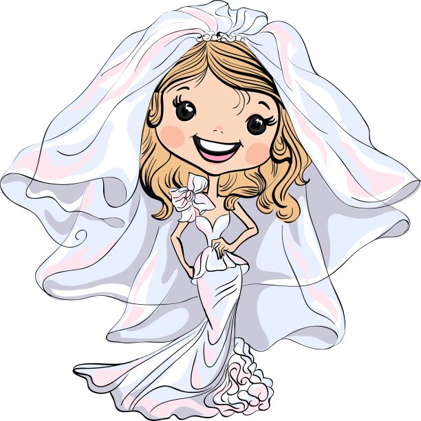 美丽时尚快乐的少女新娘图片下载