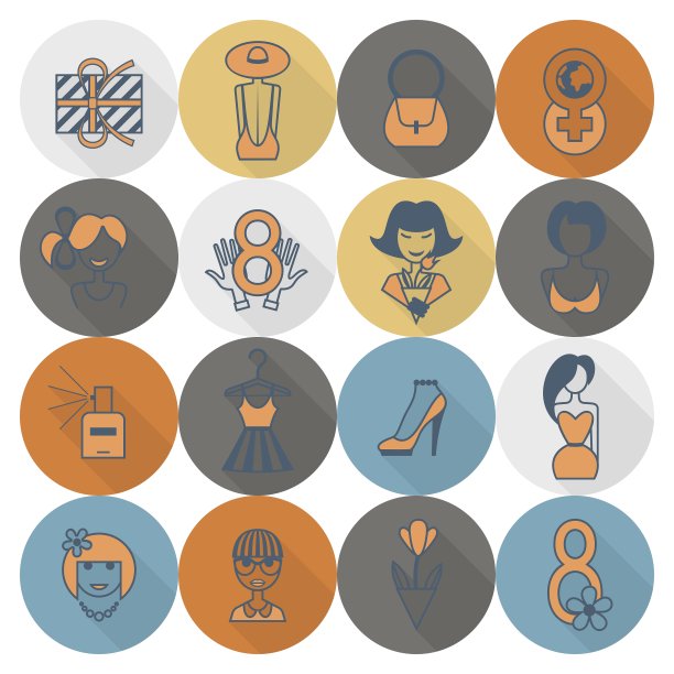 妇女节图标集图片下载