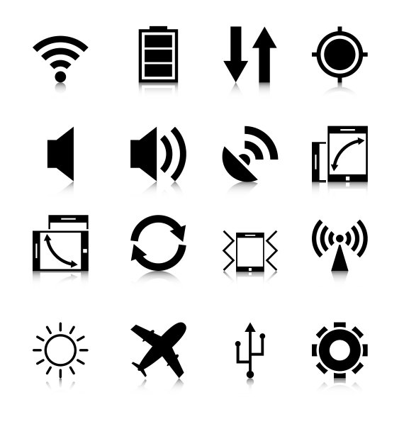 带有反射的移动应用程序图标图片下载