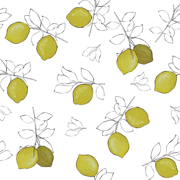柠檬无缝图案图片下载