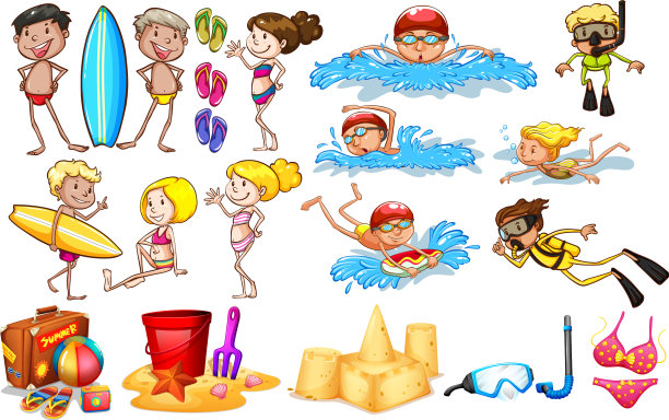 一群孩子在享受夏天图片下载