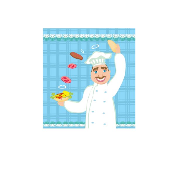 厨师在准备汉堡图片下载