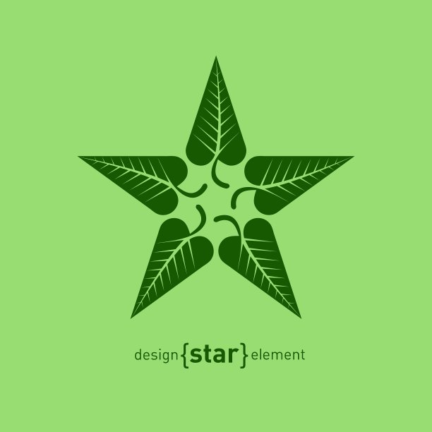 抽象设计元素星与绿色夏季图片下载