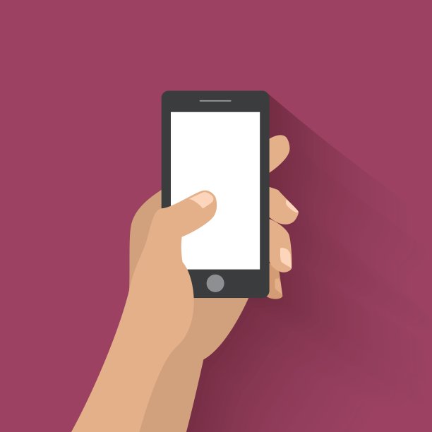 手持智能手机与空白屏幕图片下载