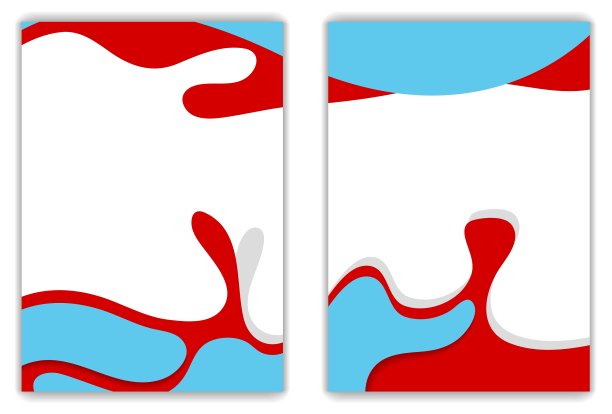 波浪形状的传单设计图片下载