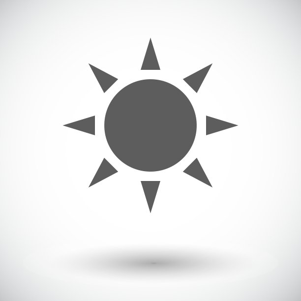 太阳单色扁平图标图片下载
