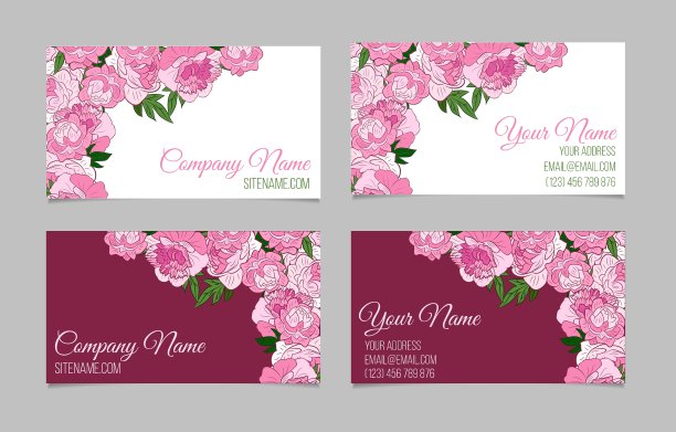漂亮的鲜花名片图片下载