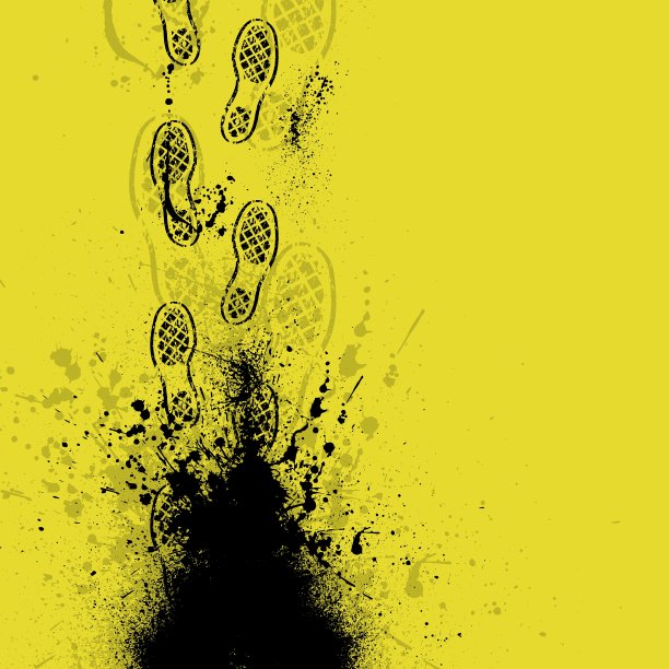鞋印黄色图片下载