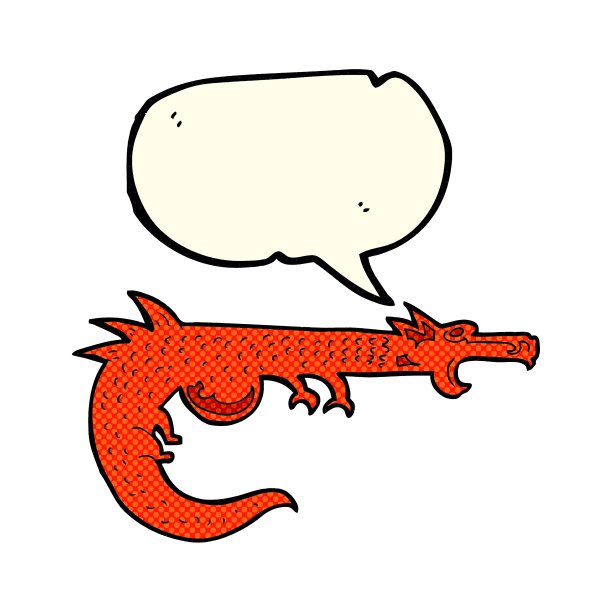 卡通中世纪龙与讲话气泡图片下载