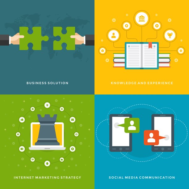 网站推广横幅模板和平面图标图片下载