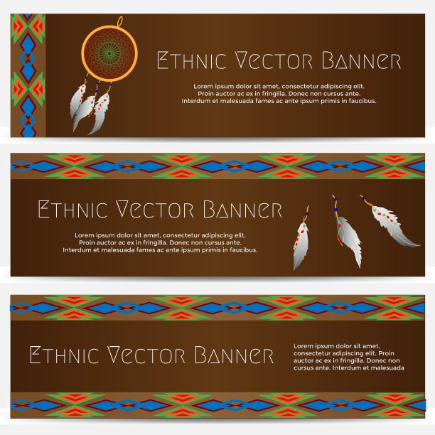 带有捕梦网的民族横幅图片下载