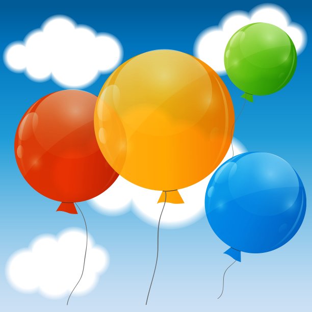 彩色光泽气球背景图片下载