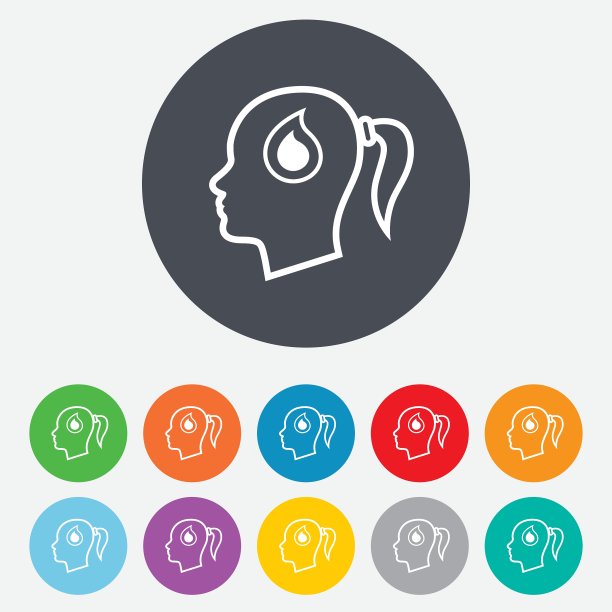 头与下降标志图标女性女性头图片下载