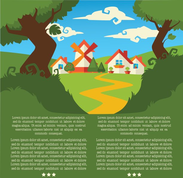 夏天的小村庄图片下载