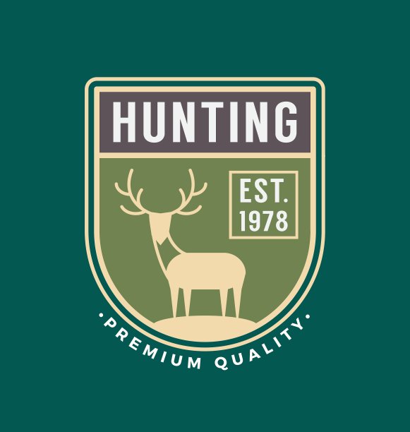 驯鹿徽章标志模板图片下载