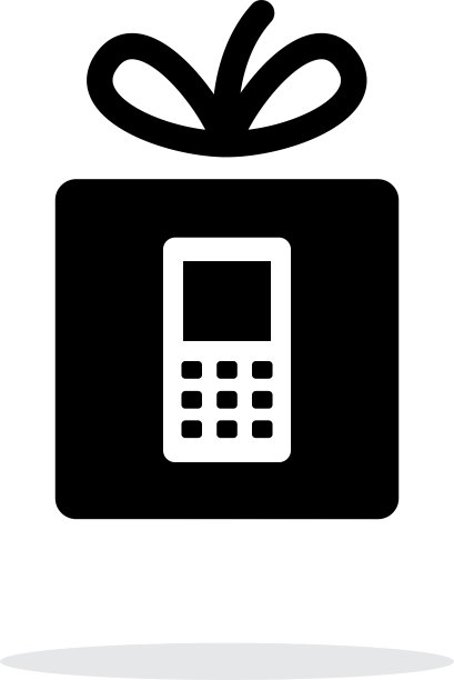 礼物手机图标上的白色背景图片下载
