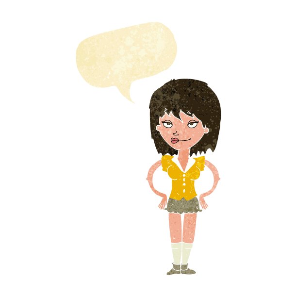 卡通女人，双手叉腰，还能说话图片下载