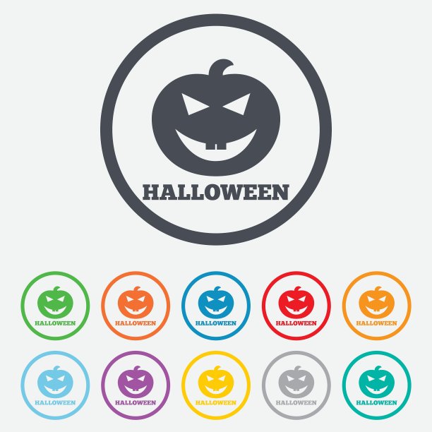 万圣节南瓜标志图标万圣节派对图片下载