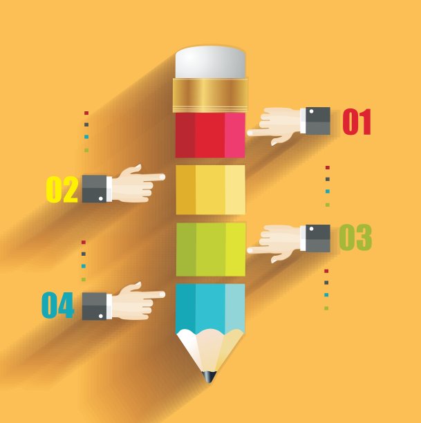 带有铅笔和人的业务设计模板图片下载