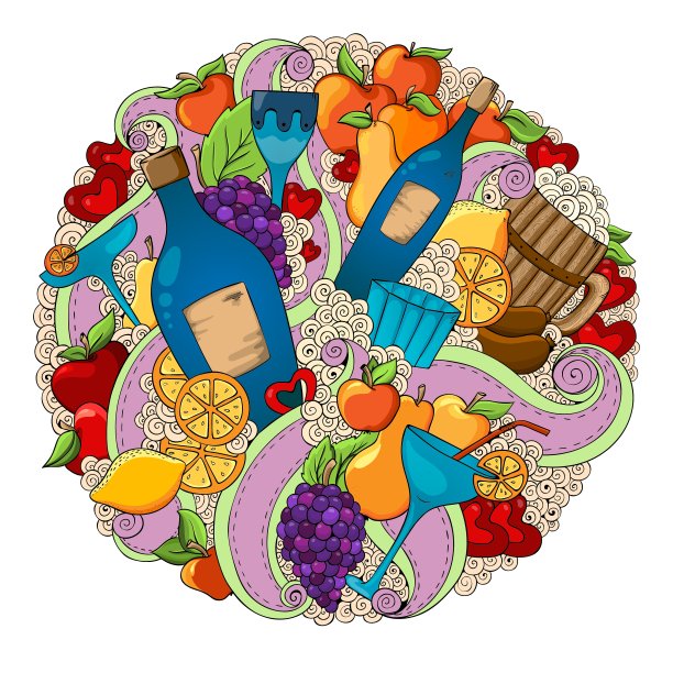 酒与鸡尾酒背景假日图案搭配图片下载