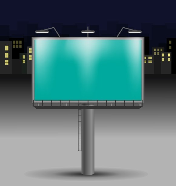 夜城的广告牌图片下载