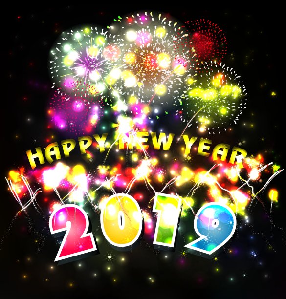 用烟花祝新年快乐图片下载
