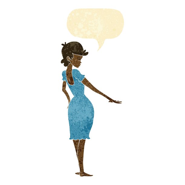 卡通美女看着指甲说话图片下载