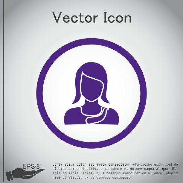 一个女性头像一个女性头像的圆形图标形象图片下载