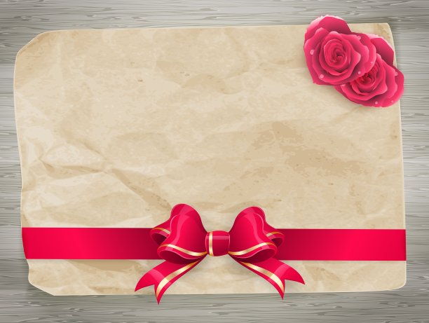 红色的弓和一对心EPS 10图片下载