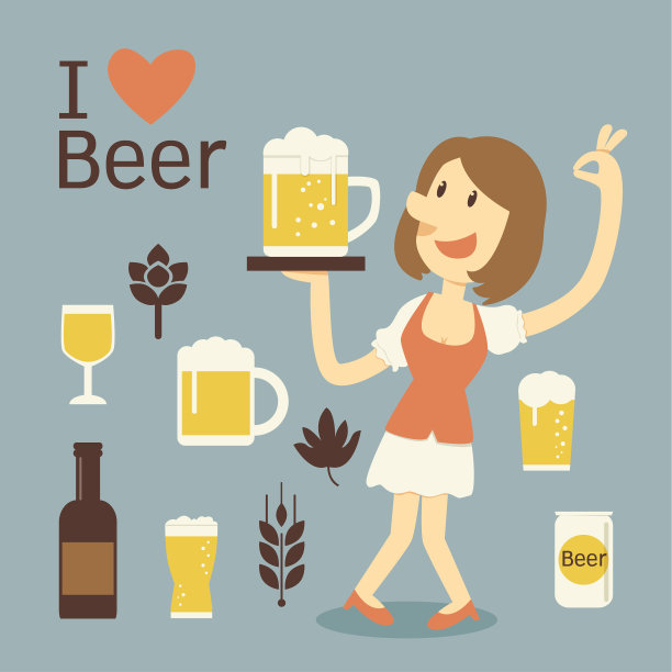 女孩服务啤酒图片下载