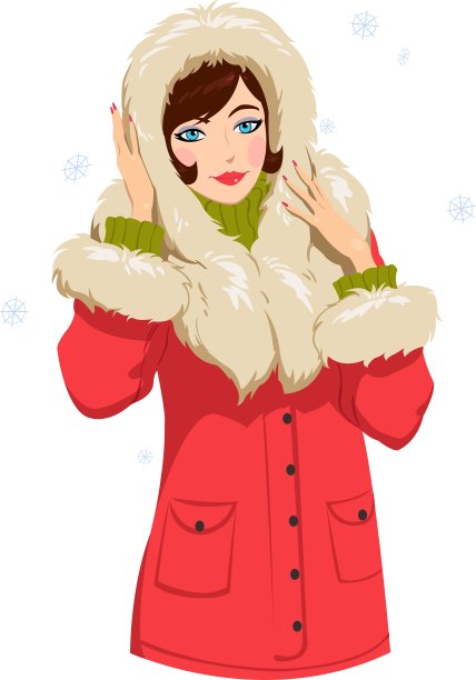 穿着冬衣的女孩图片下载