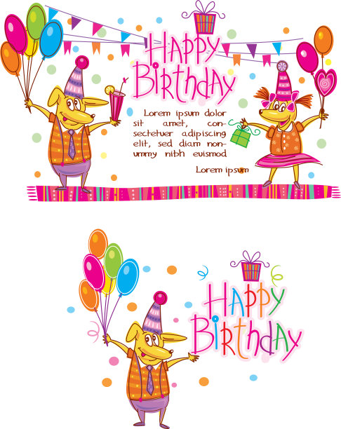 快乐的生日贺卡图片下载